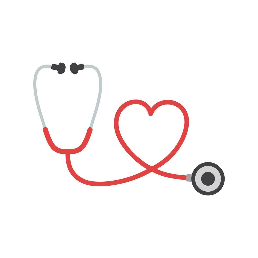 Medical stethoscope icon in flat style. Doctor instrument illustration on isolated background. Medicine and healthcare sign business concept. vector
