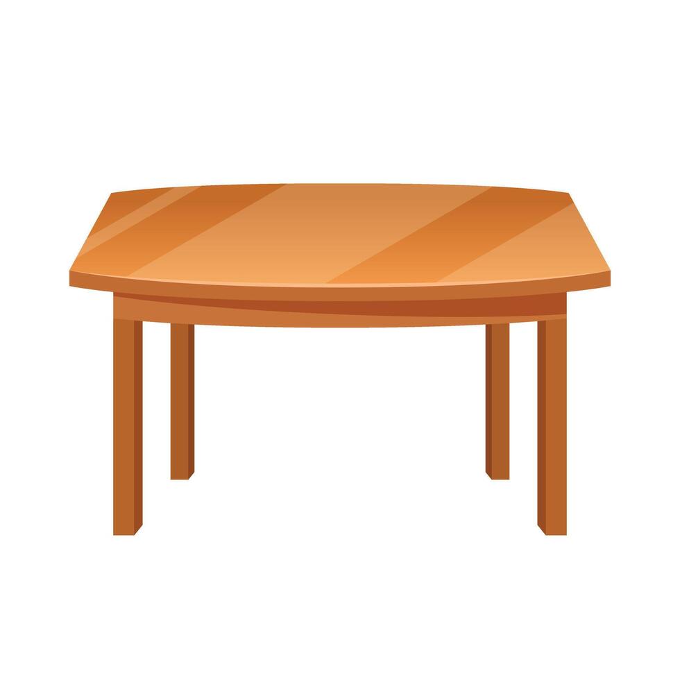 Table furniture icon in flat style. Wooden table illustration on isolated background. Dinner desk sign business concept. vector