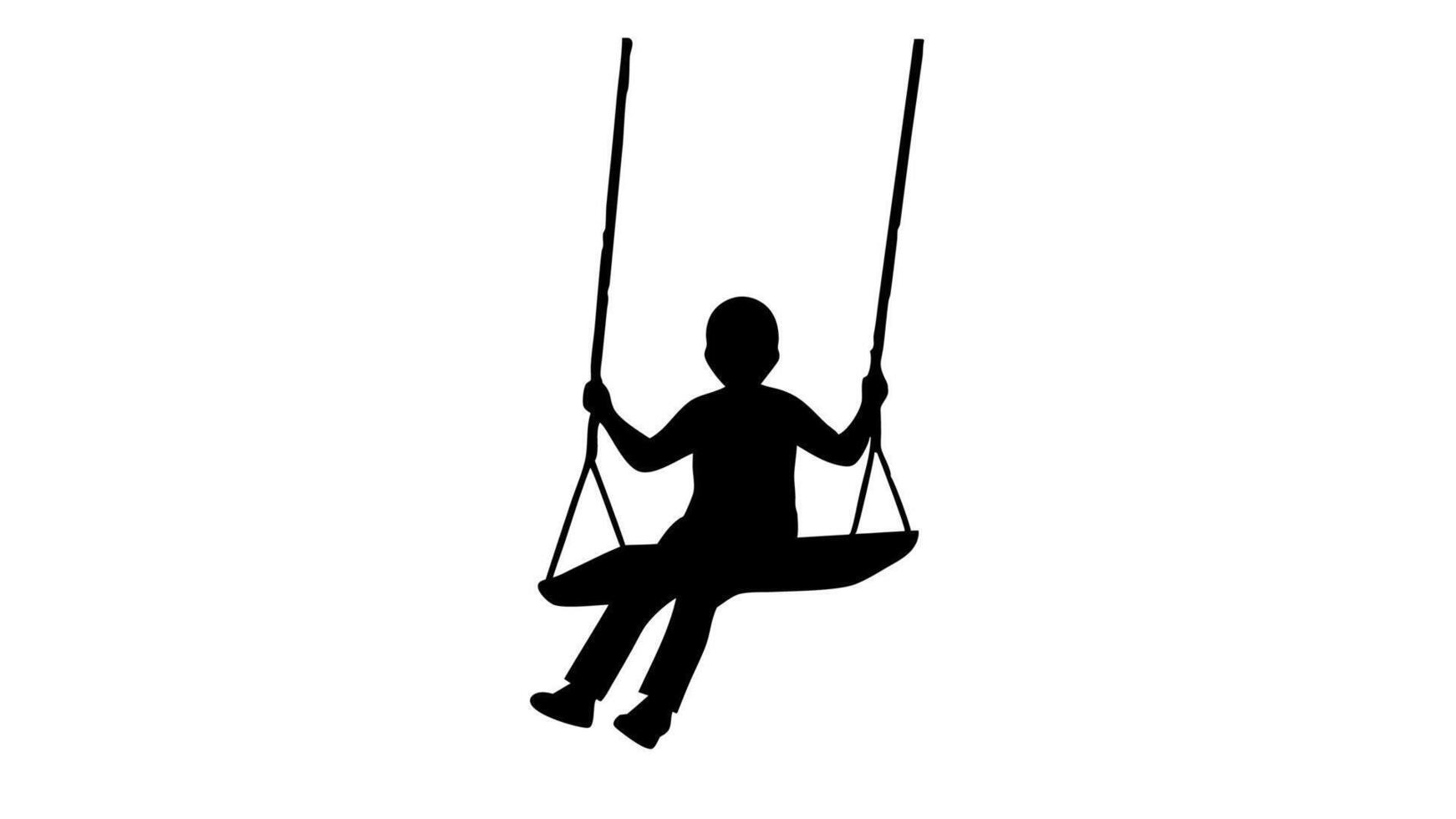 Girl on a Swing Silhouette Art vector