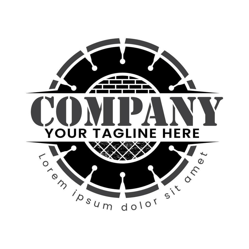 Grinding wheel logo. Logo for construction. Symbol in masculine style vector