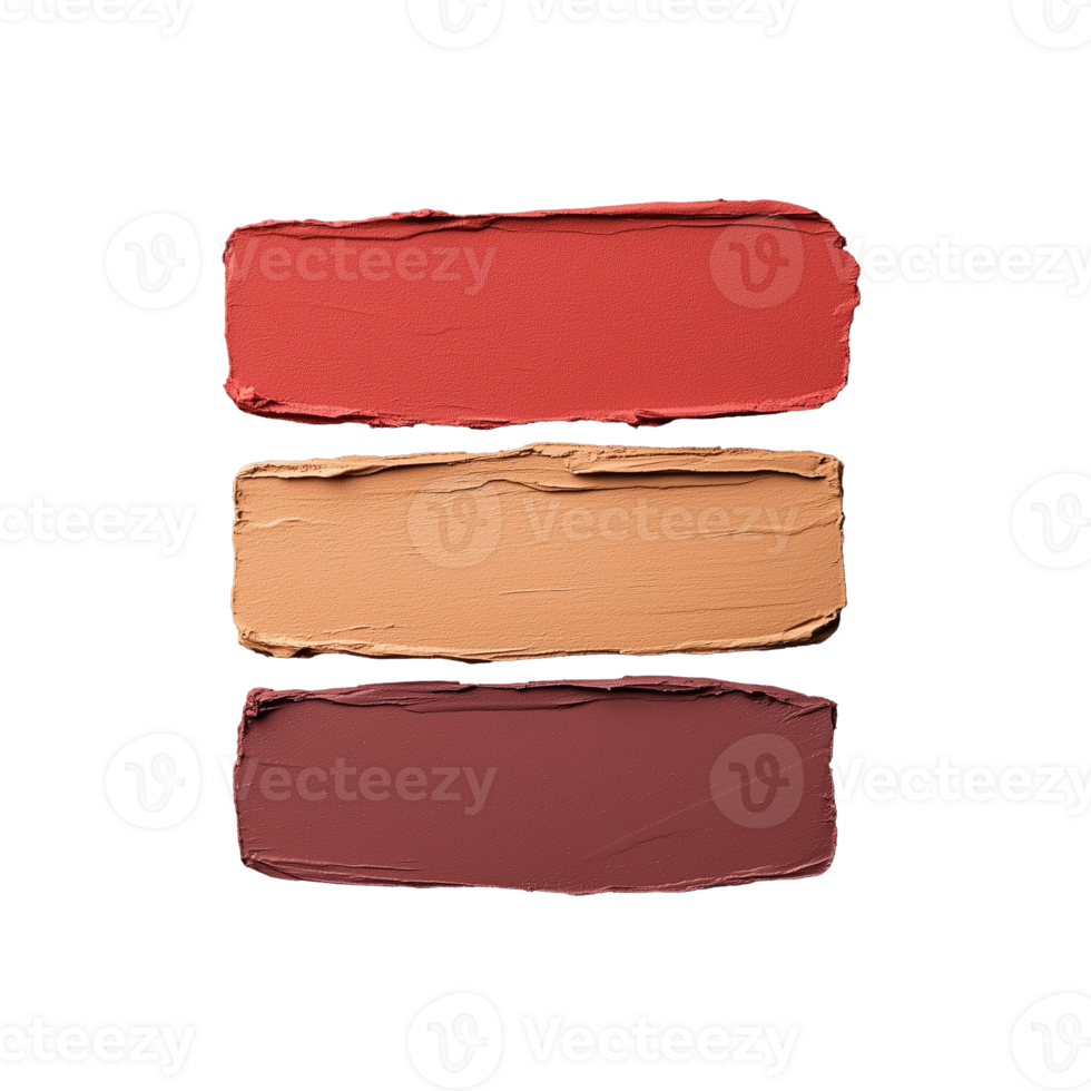 Three Rectangular Swatches of Color on Transparent Background png