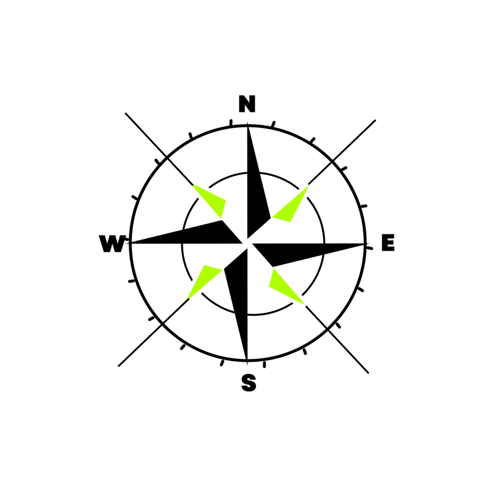 Modern flat compass png