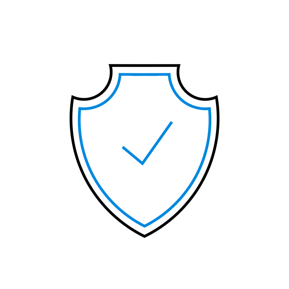Flat style Shield check mark icon png