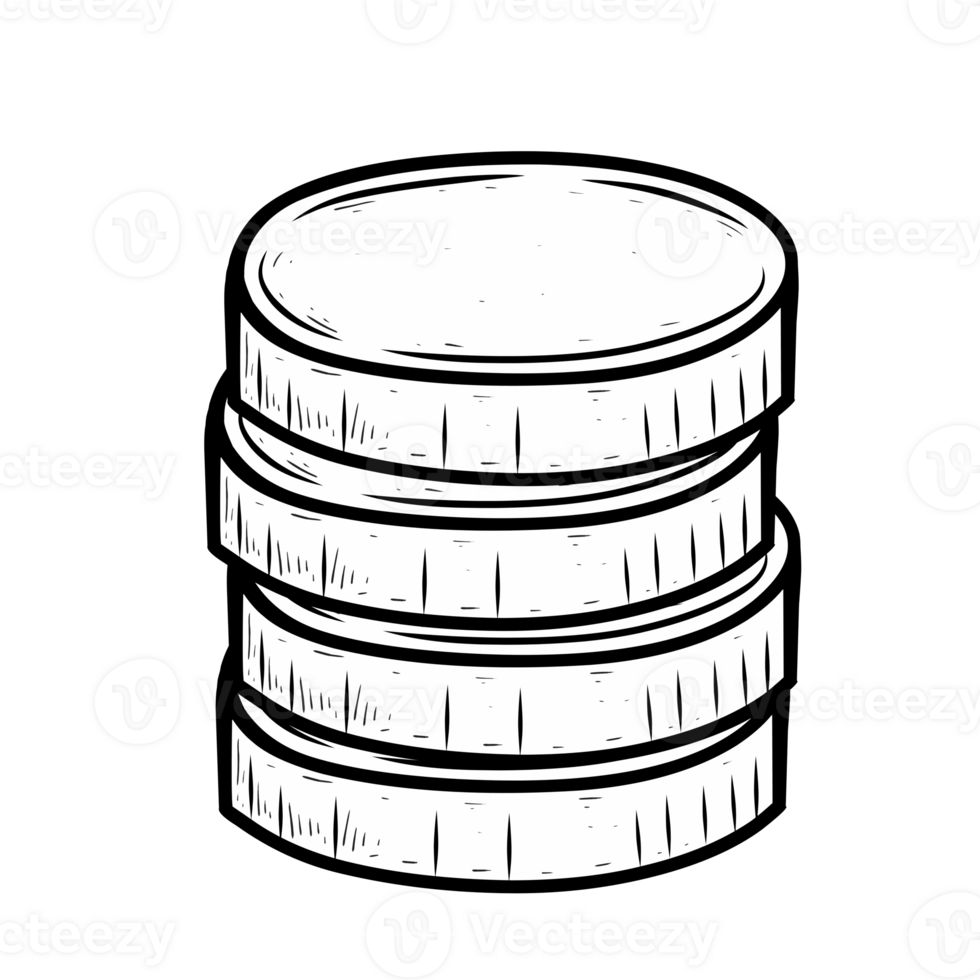Stack money hand drawn dollar png