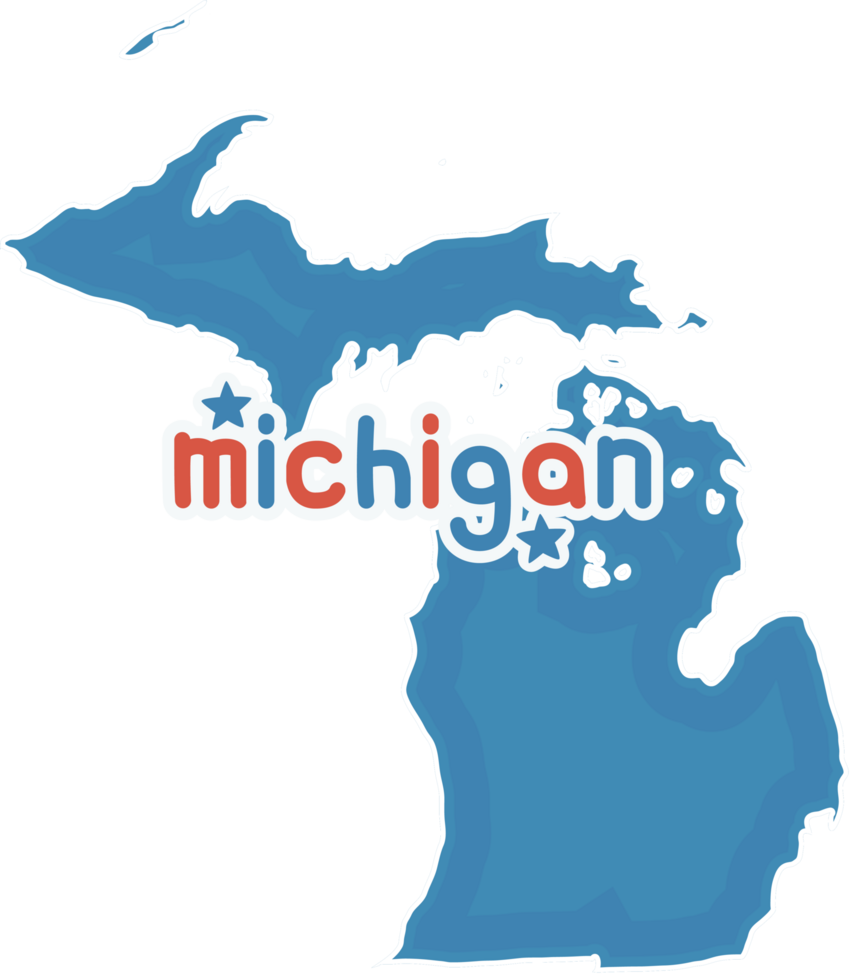 america state map michigan png