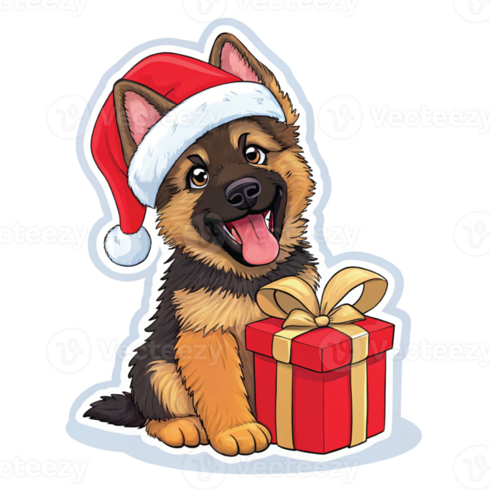 German shepherd puppy sticker png
