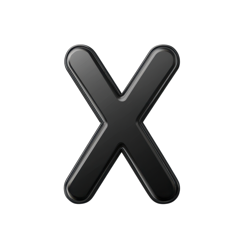 The Black Minimal X Error Icon Symbol for User Interface and Web Design Concept png