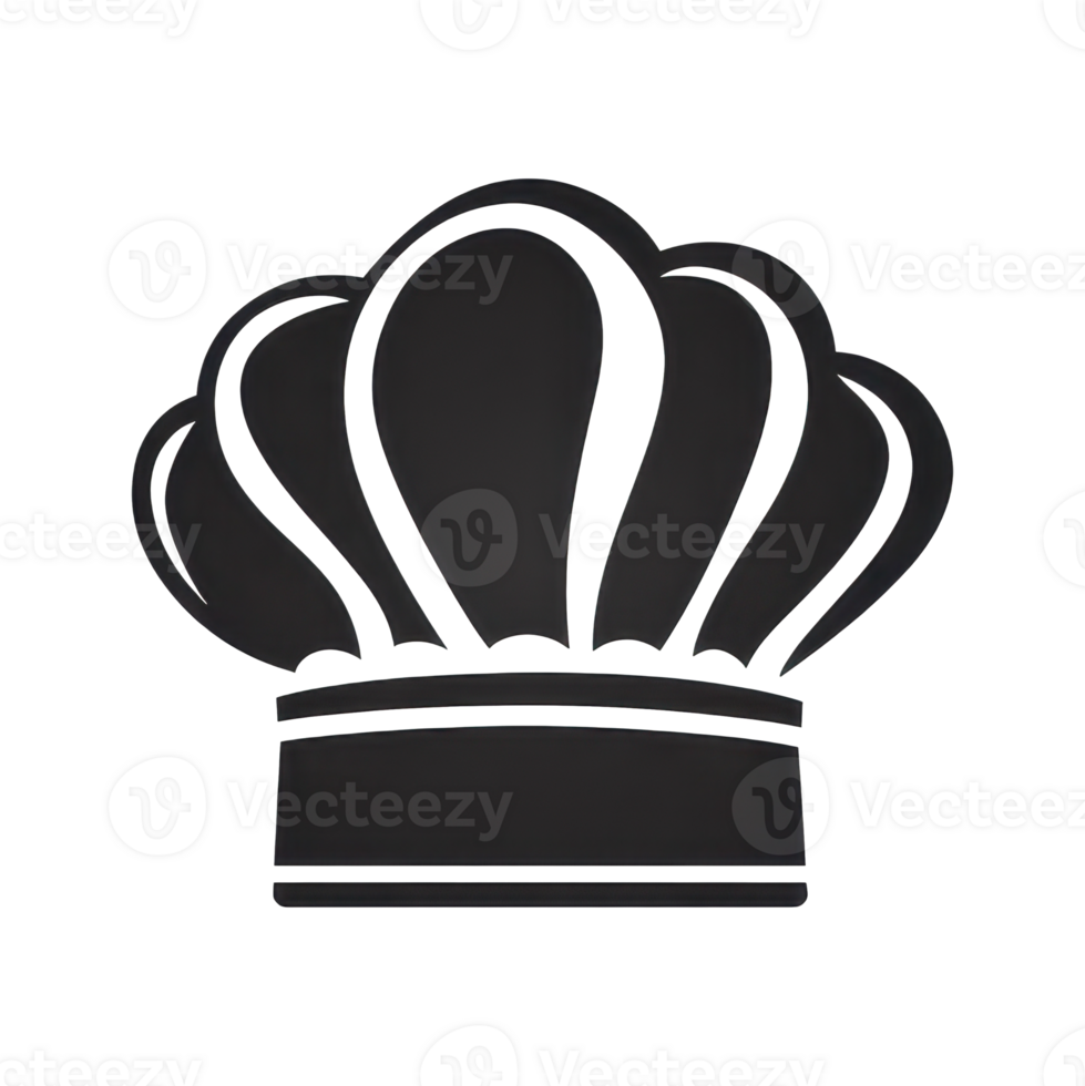 Classic Chef Hat Icon with Soft Fabric Folds and Minimalist Design png