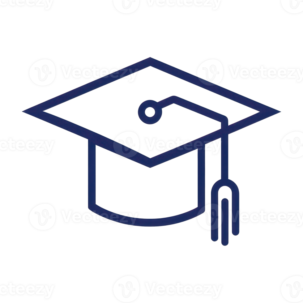 Minimalist Graduation Cap Icon with Tassel Detail png