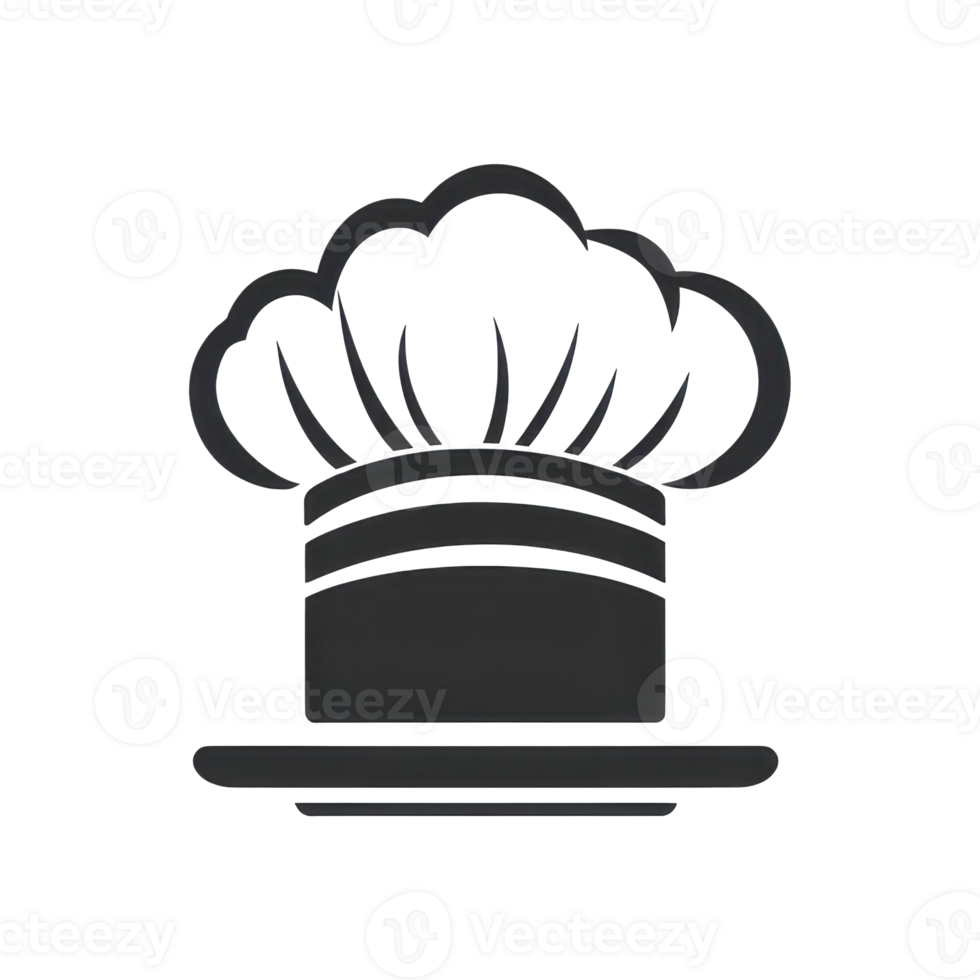 Minimalist Stylized Chef s Hat Icon with Elegant Embroidered Details png
