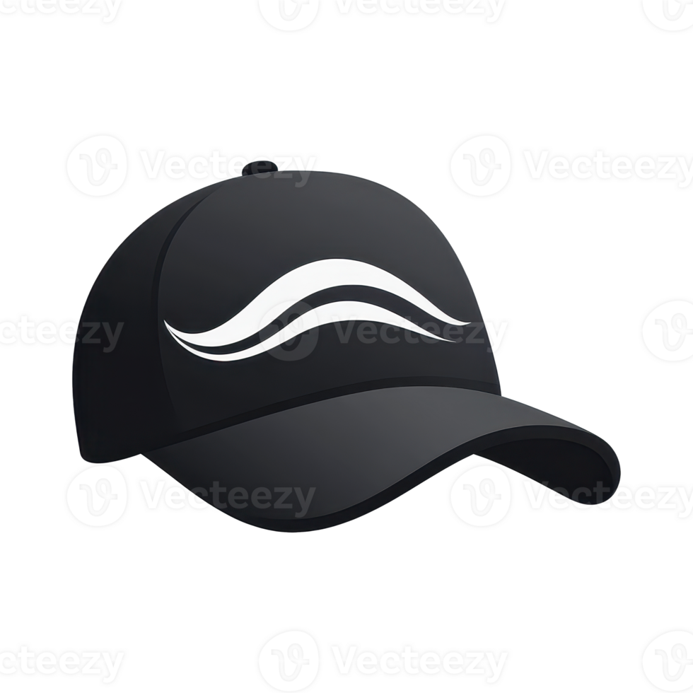 Minimalist Baseball Cap Icon with Sleek Curved Lines and Modern Design png