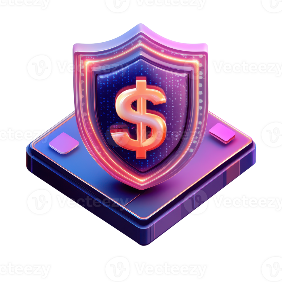 Secure Payment Icon with Shield and Dollar Sign Representing Financial Security and Wealth png
