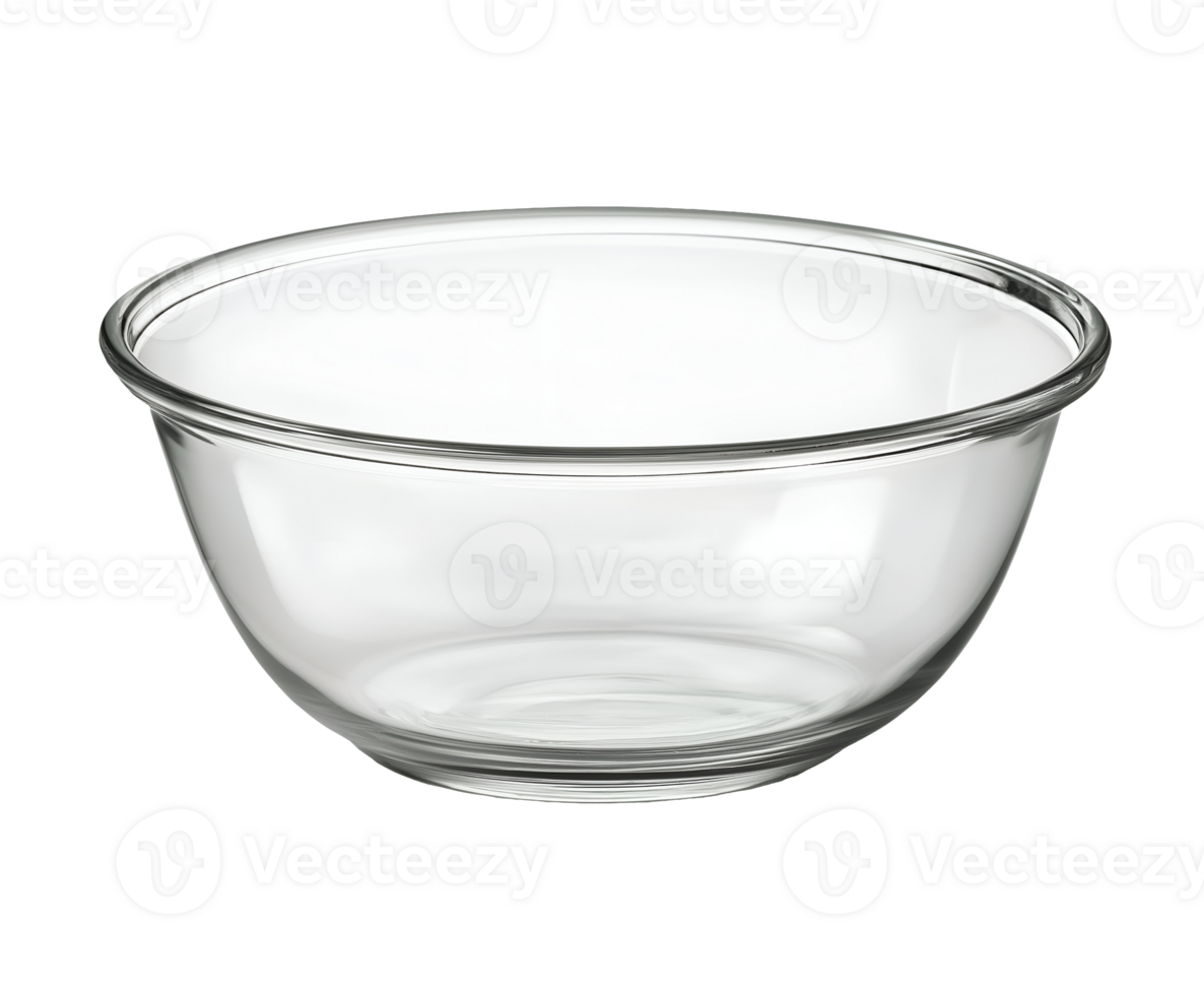 simple glass bowl for mixing or serving ideal for modern kitchen on isolated background png
