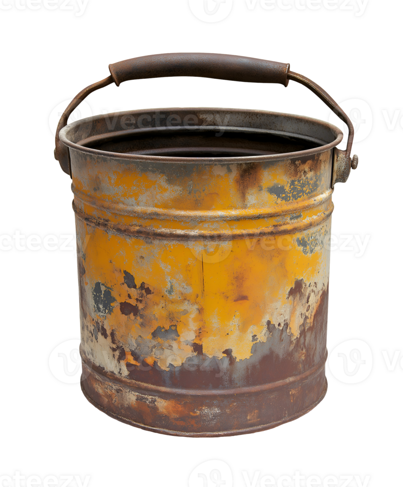 rustic metal pail with weathered paint and spout ideal for vintage decor or garden use on isolated background png