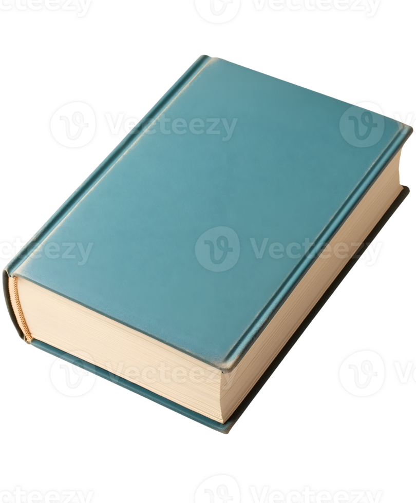 modern hardcover book with turquoise blue cover ideal for branding or customization on isolated background png