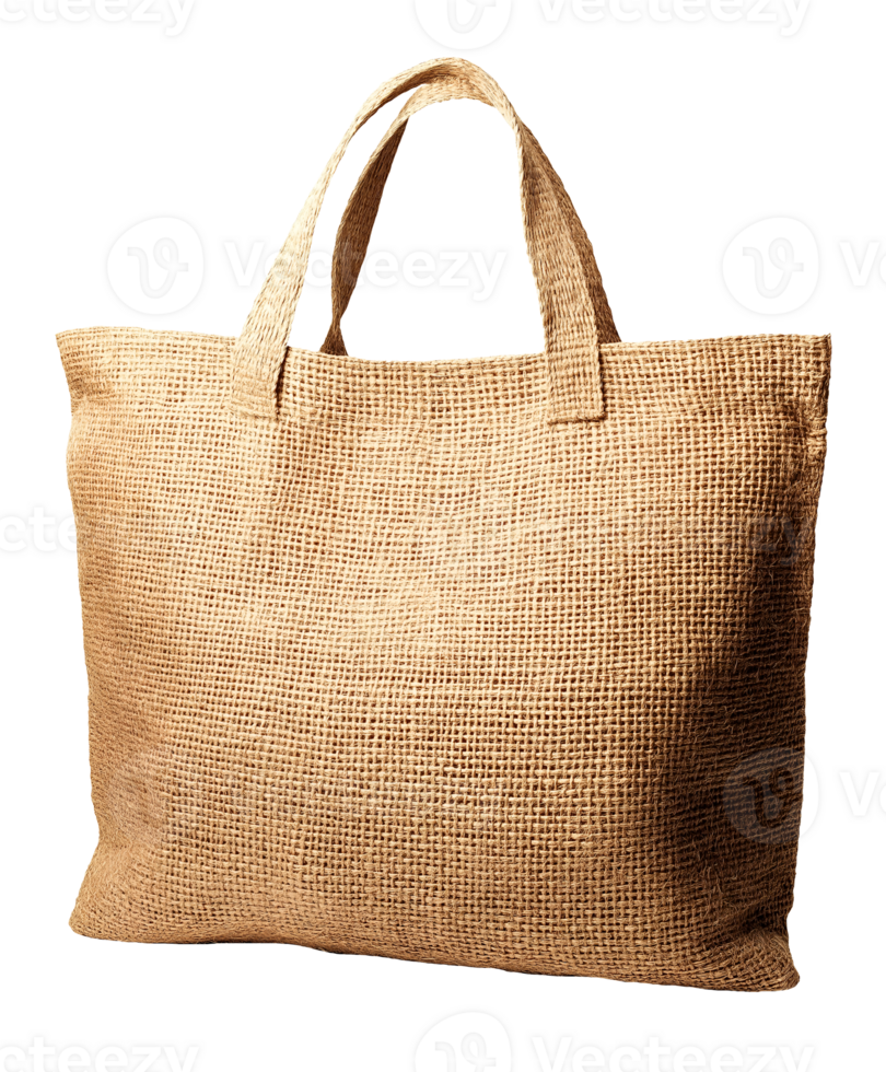 large woven jute bag durable and eco-friendly used for shopping and storage on isolated background png