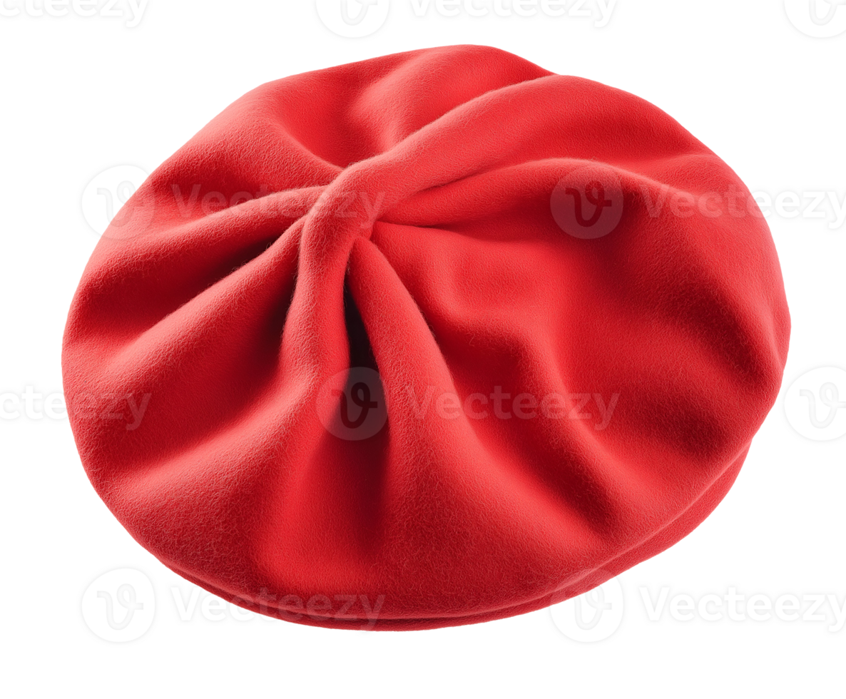 classic red french beret with soft slouchy shape isolated background for fashion and artistic style png