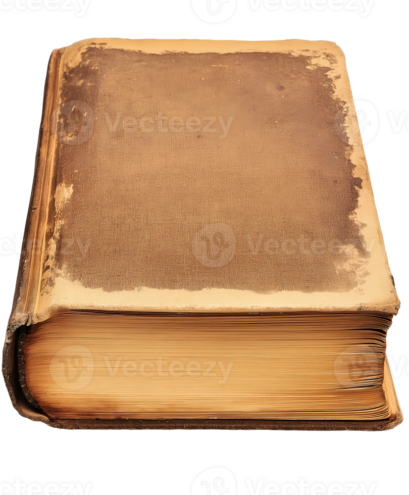 vintage book with aged cover and worn pages classic antique isolated background png