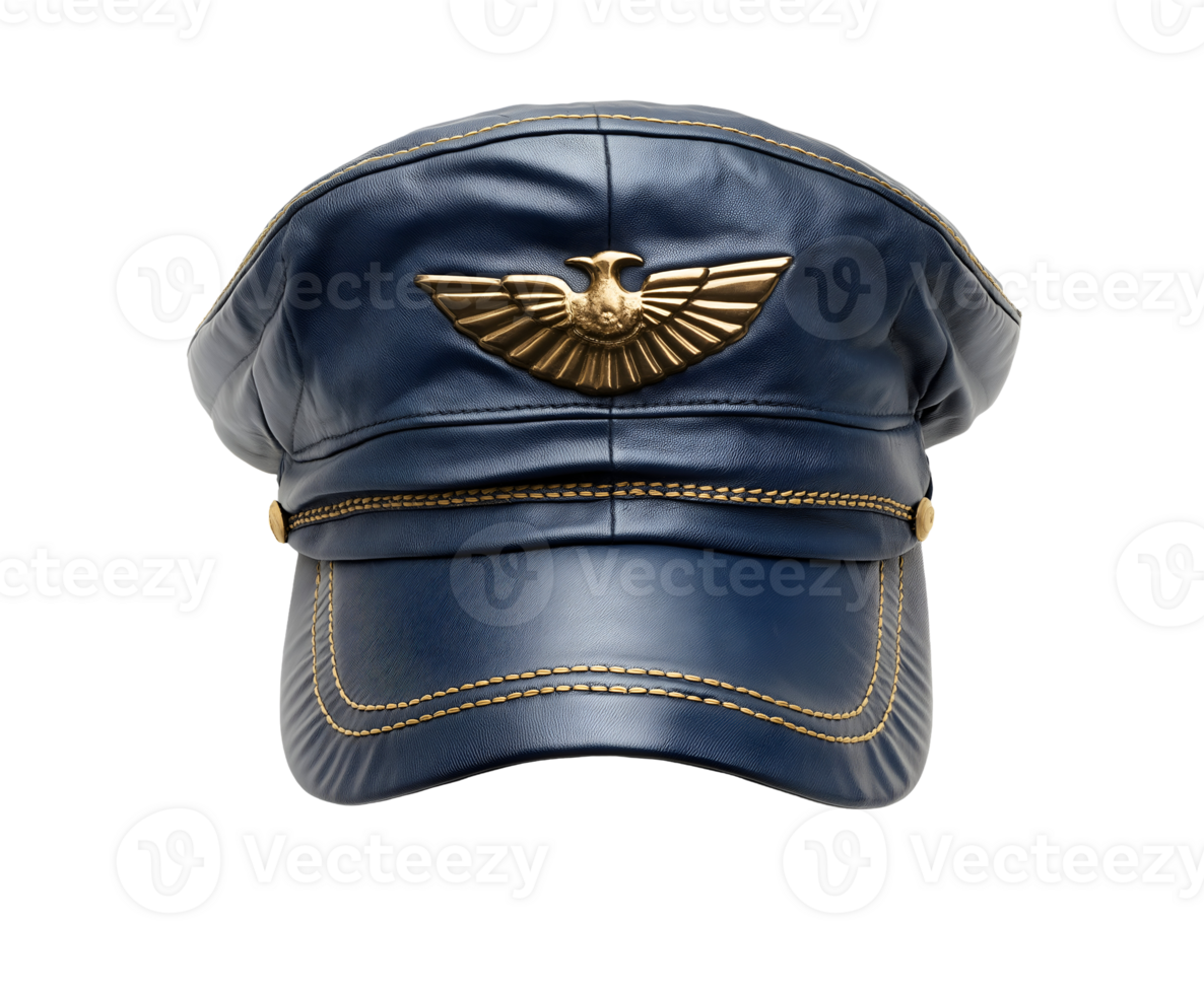 pilot's cap with gold embroidery and eagle emblem isolated background aviation uniform accessory png