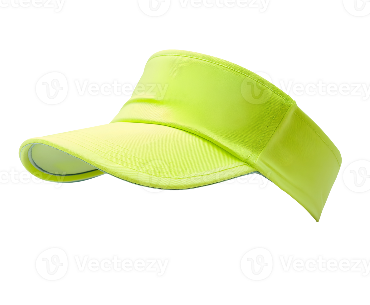 neon green sun visor cap for sports and outdoor activities isolated background png