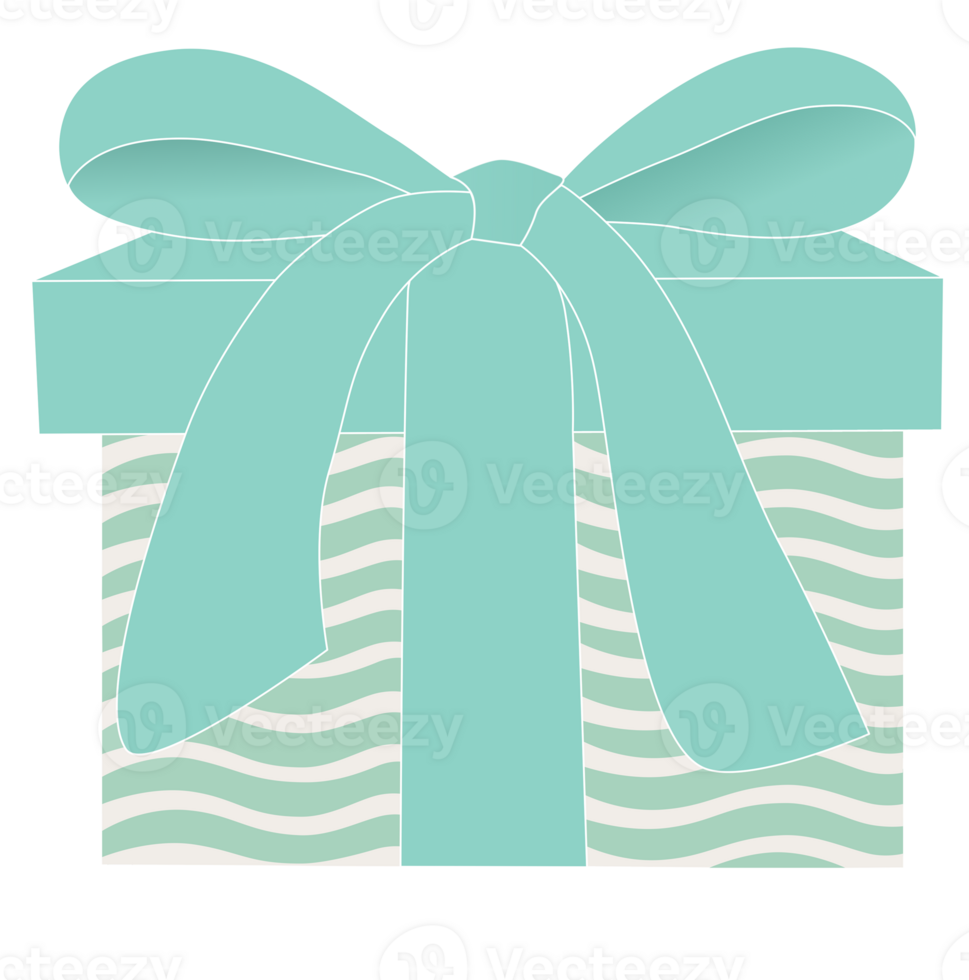 Green gift box illustration png