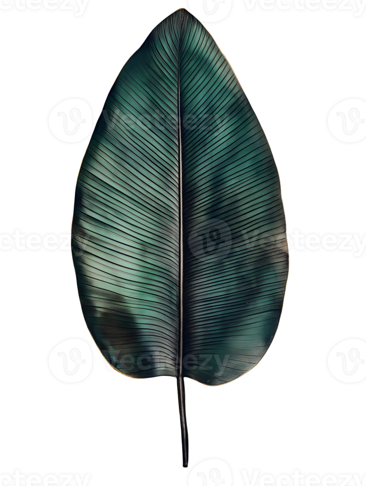 banana leaf with rich dark green tones and visible texture isolated background ideal for tropical and botanical themes png