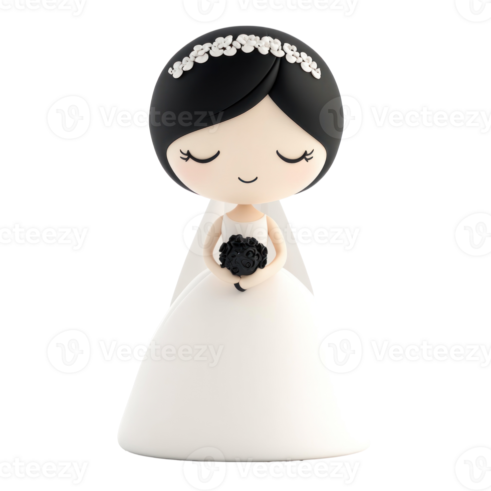 Bride 3D icon isolate png