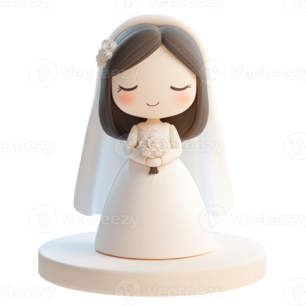 Bride 3D icon isolate png