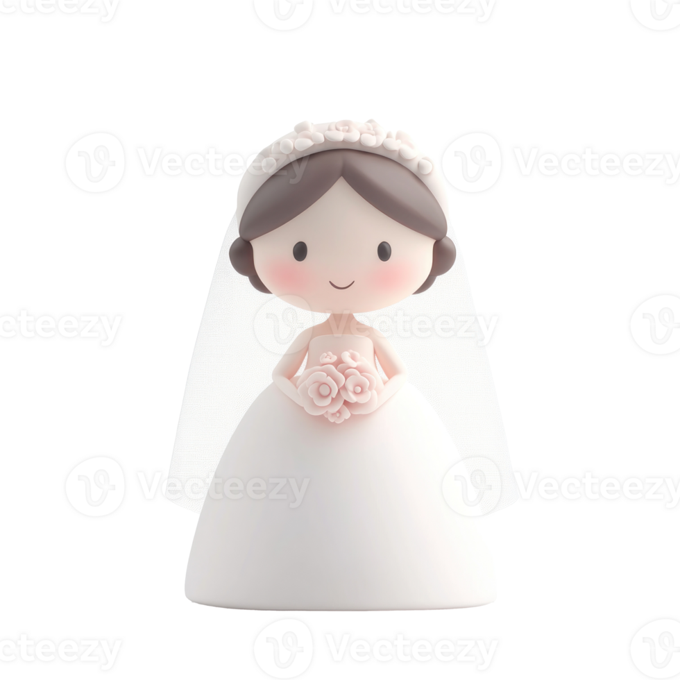 Bride 3D icon isolate png