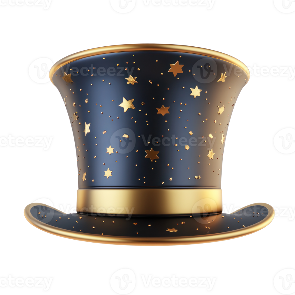 New Year Top Hat 3D icon cartoon isolate png