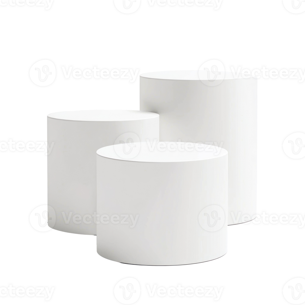 Cylinder pedestal podium isolate on transparent background png