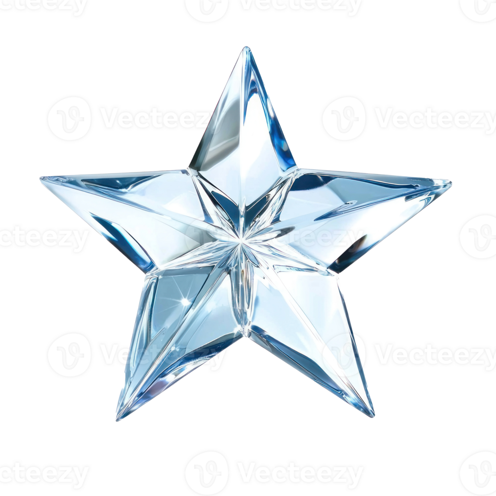 Crystal clear Star isolate on transparent background png