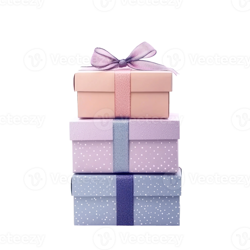 Gift boxes stack isolate on transparent background png