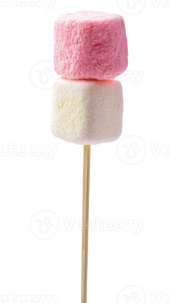 Marshmallow on stick isolate on transparent background png
