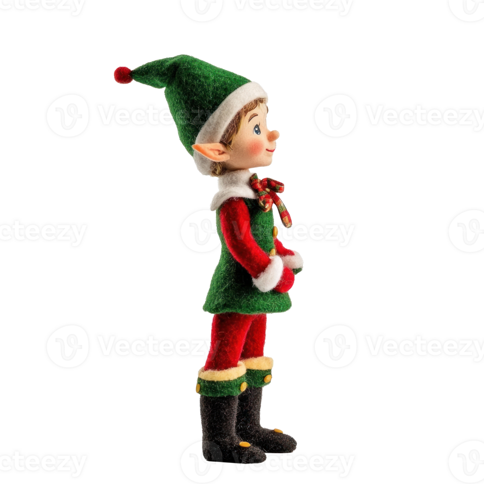 Christmas elf side view isolate on transparent background png