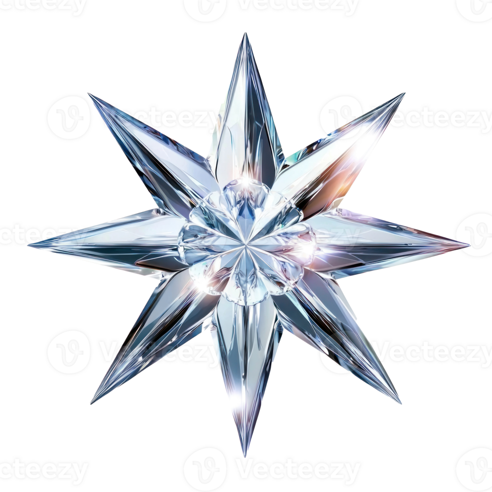 Crystal clear Star isolate on transparent background png