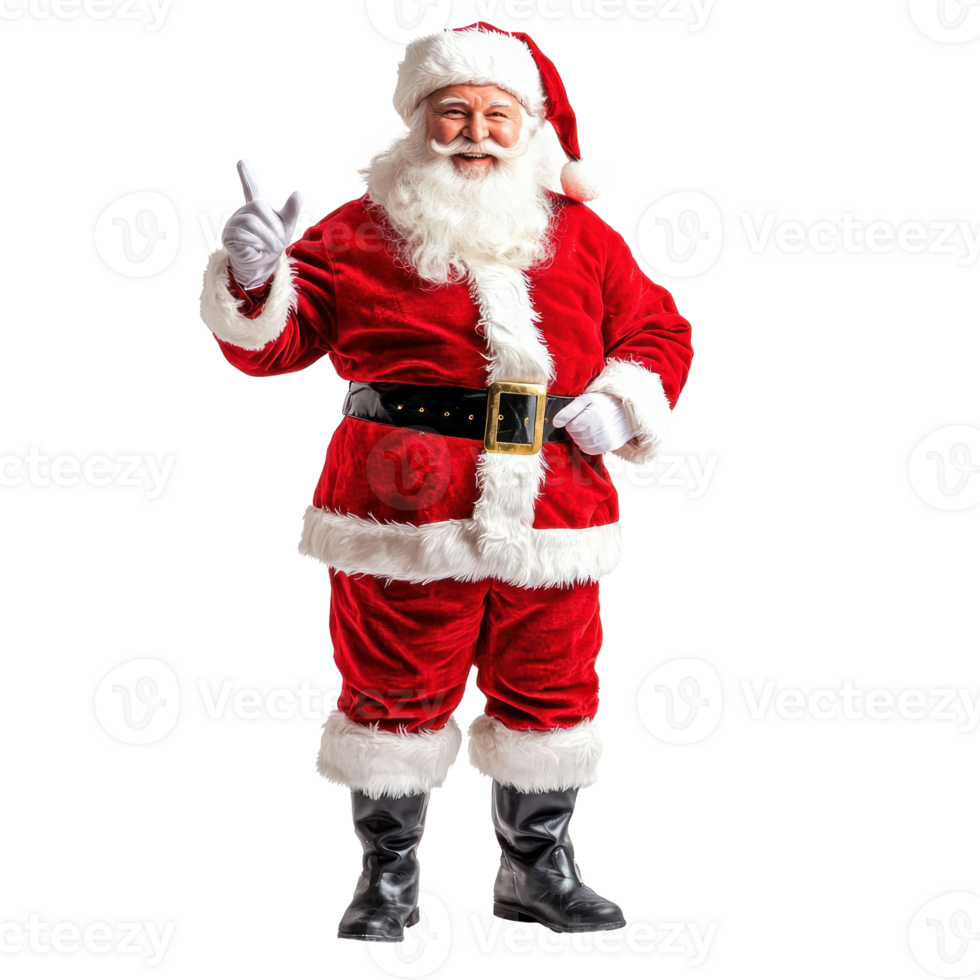 Happy Santa Claus standing front view isolate on transparent background png