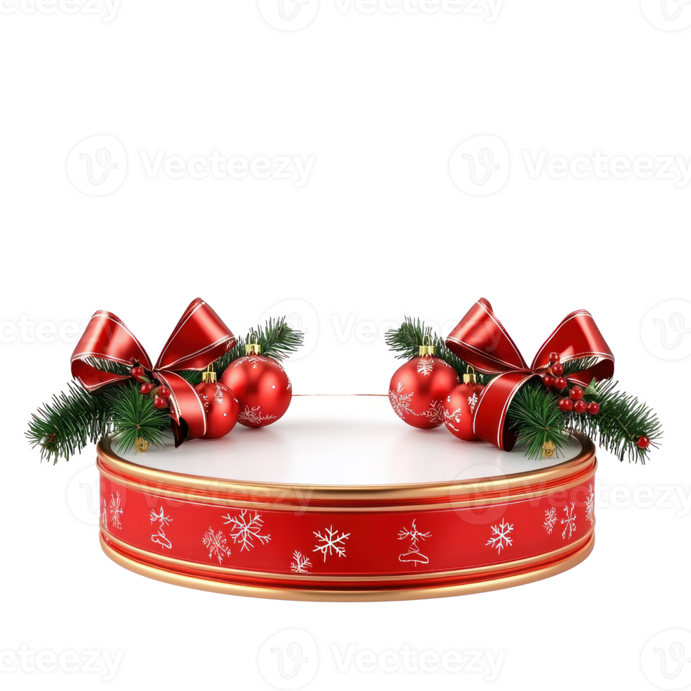 Beautiful Christmas podium isolate on transparent background png