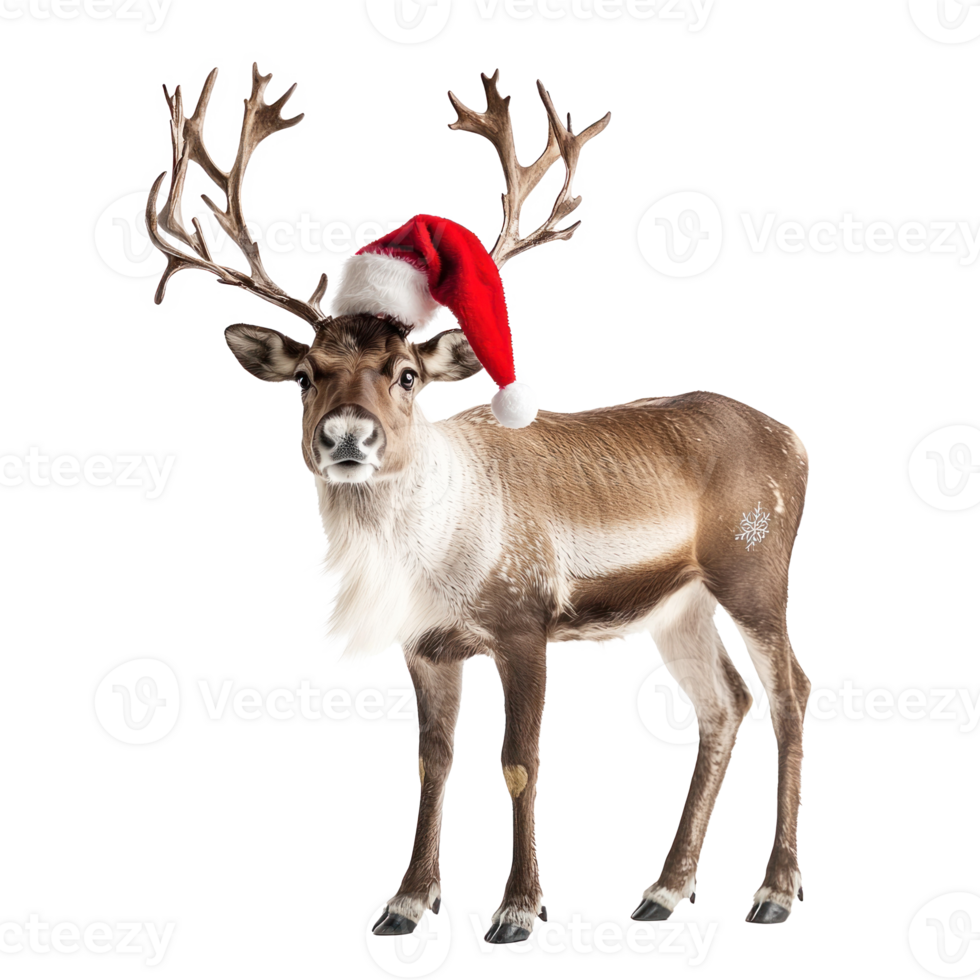 Santa Reindeer side view isolate on transparent background png