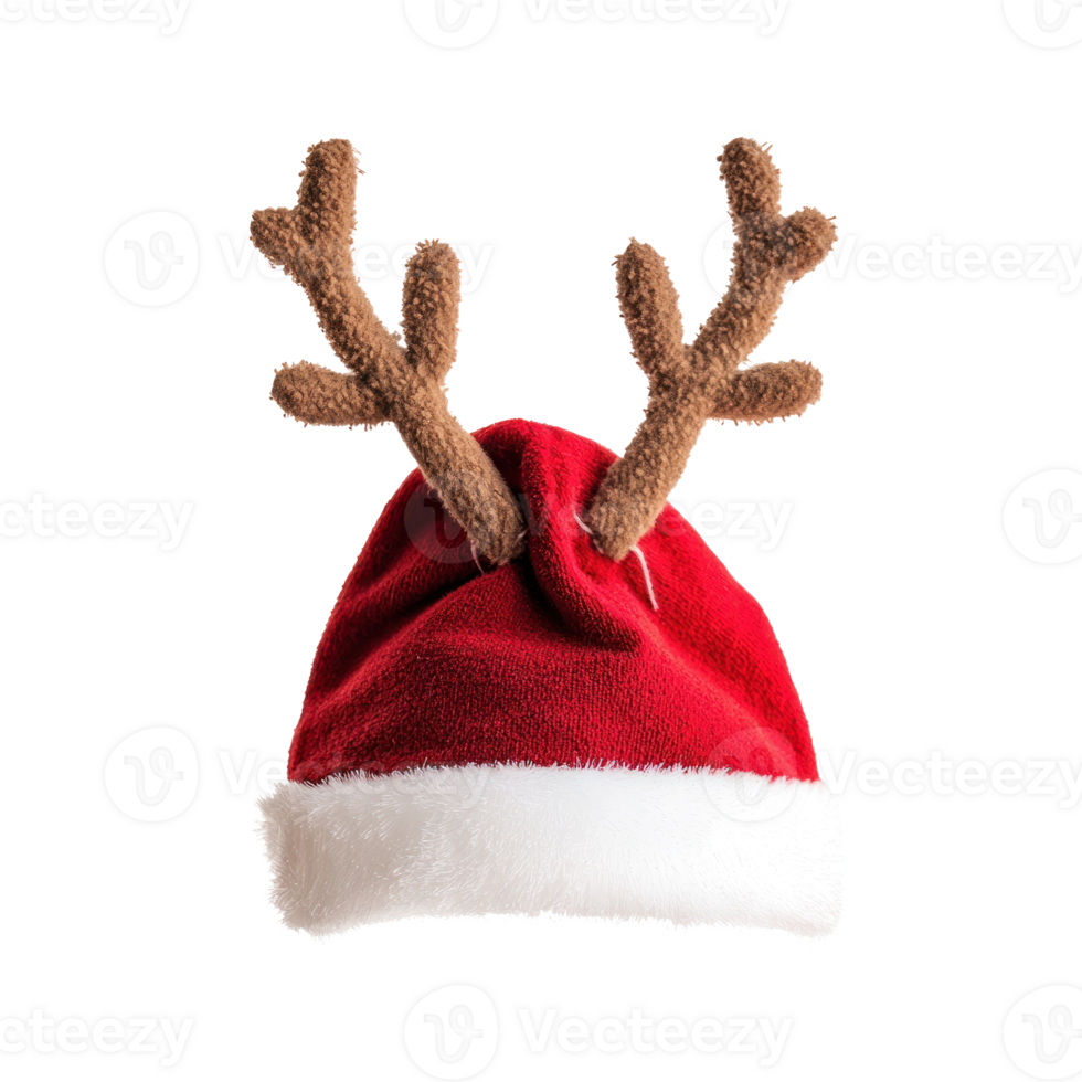 Christmas hat with reindeer horn isolate on transparent background png
