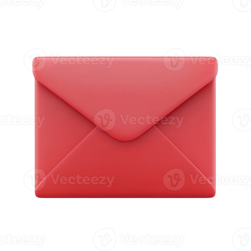 Red envelope 3D icon cartoon isolate png
