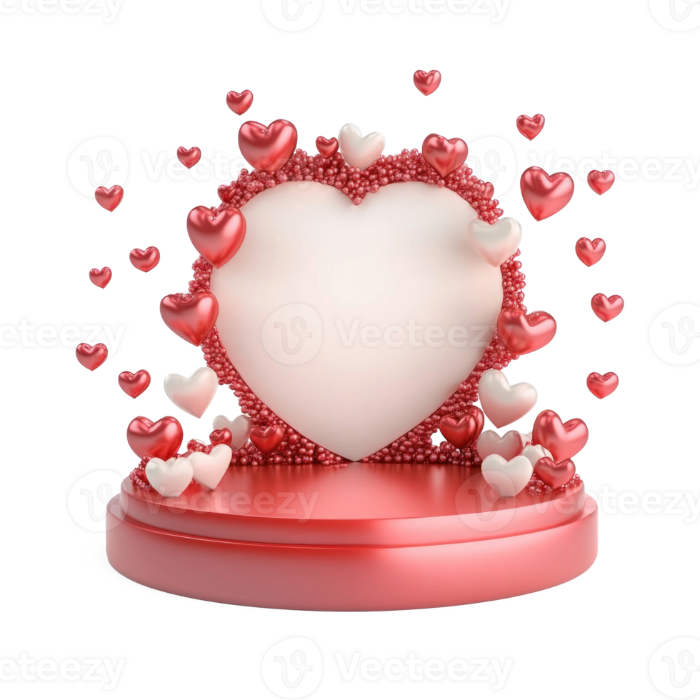 Valentine's podium 3D icon isolate png