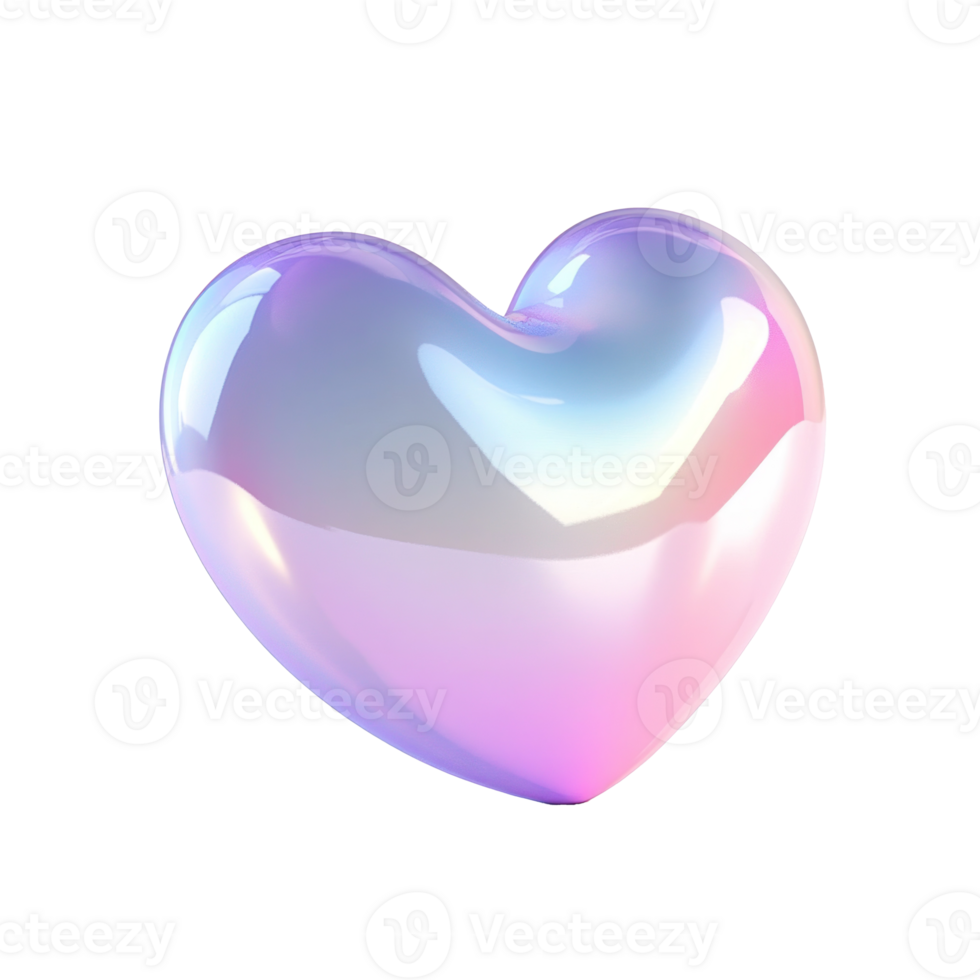 Heart 3D icon cartoon smooth soft light isolate png