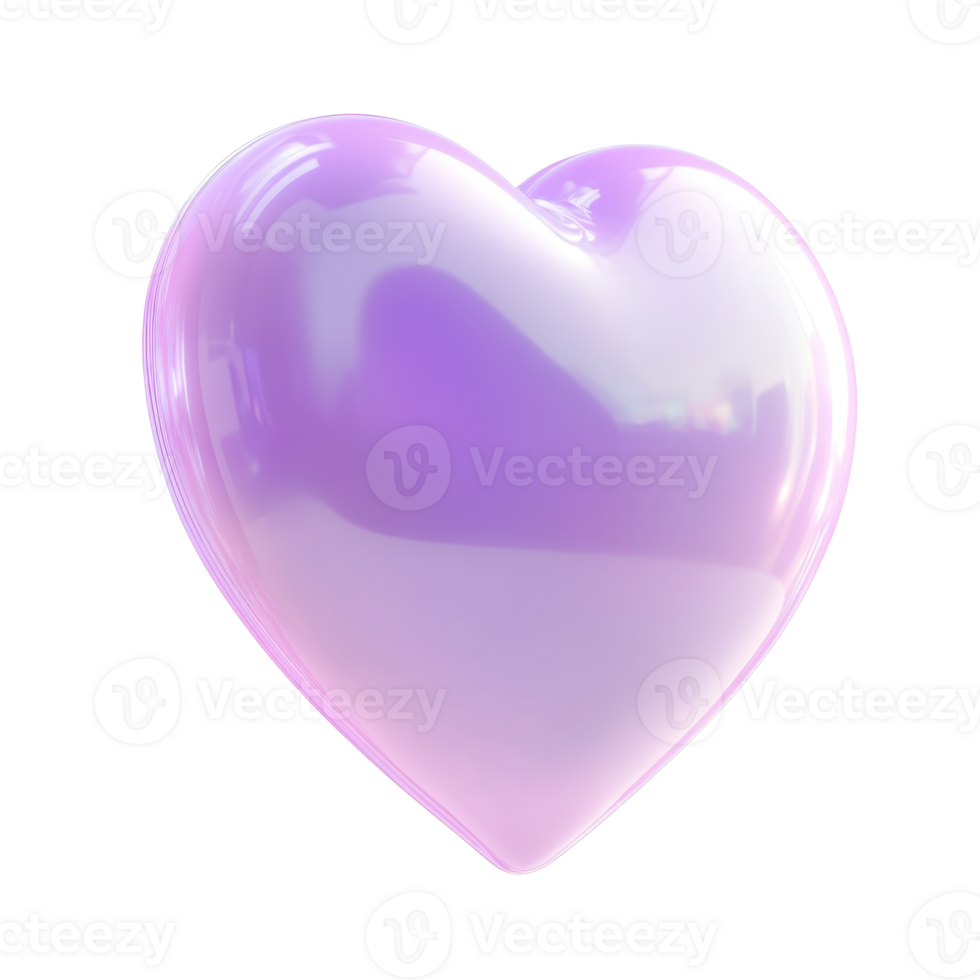 Heart icon chat pop up message 3D icon cartoon smooth soft light isolate png