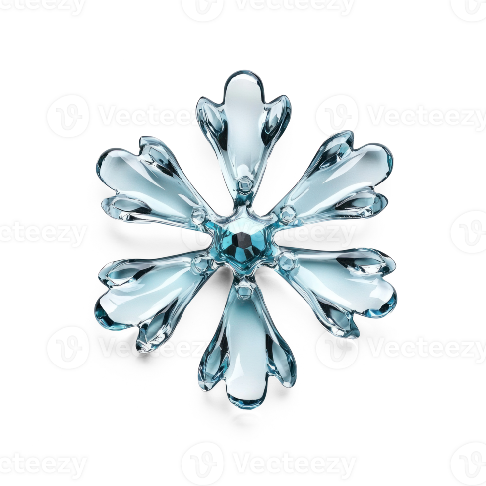 Glass Snowflake isolate on transparent background png