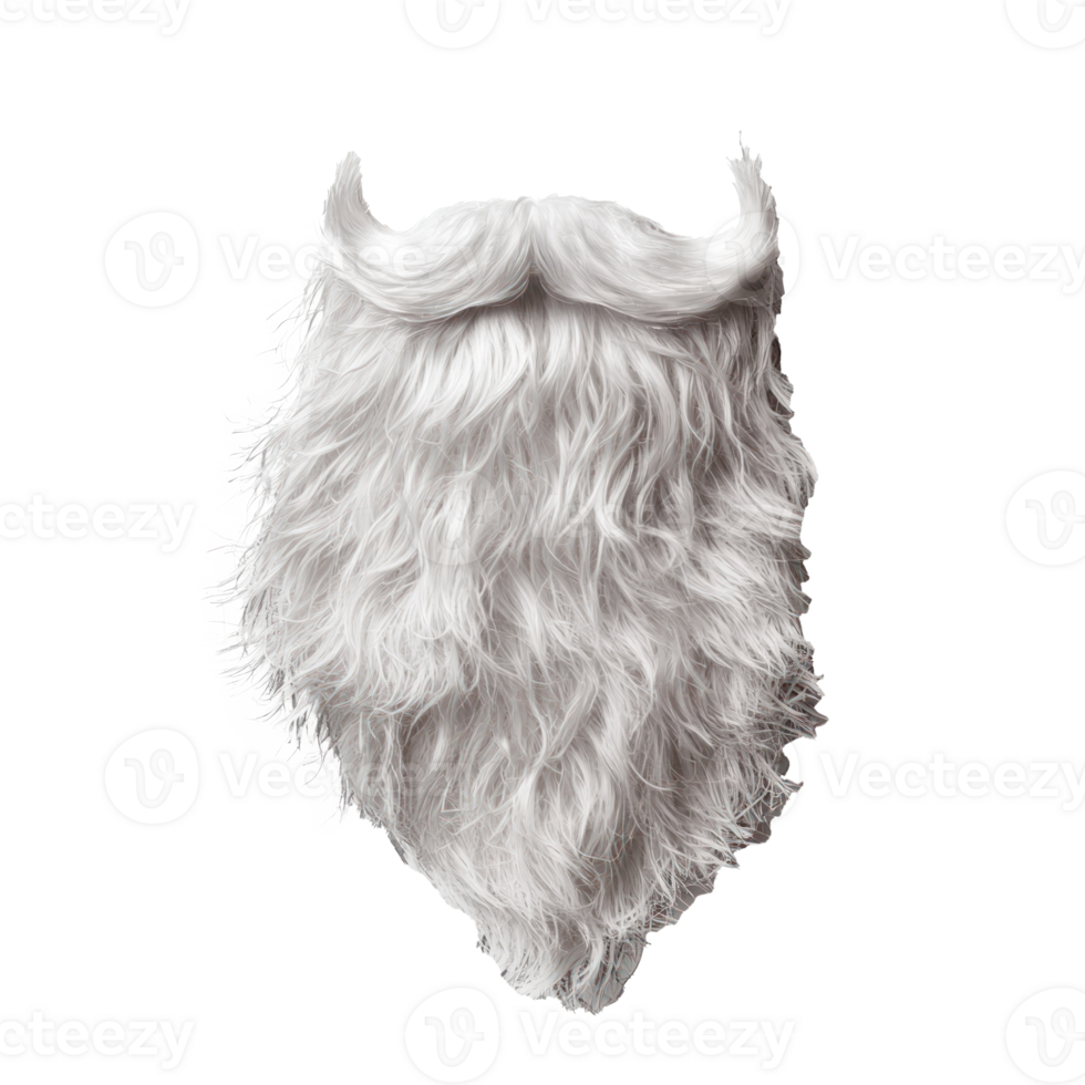 Santa Claus white fake beard isolate on transparent background png