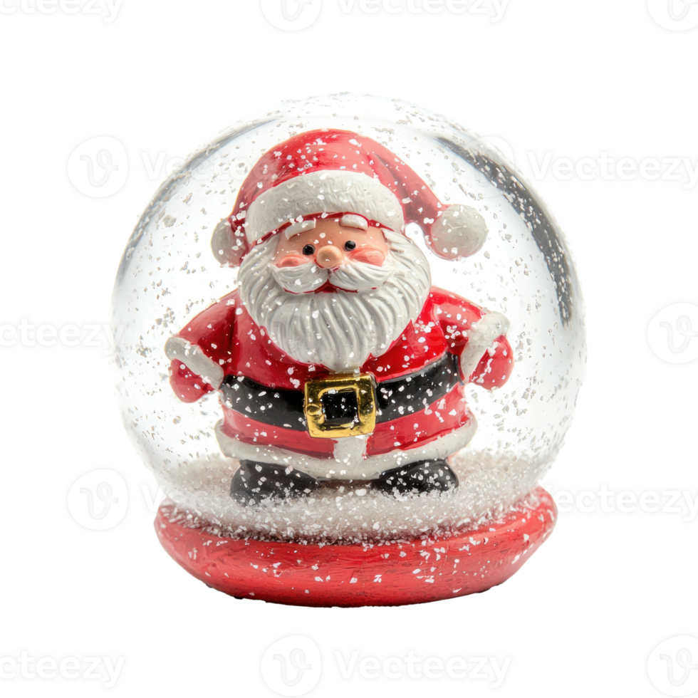 Snow ball with Santa inside isolate on transparent background png