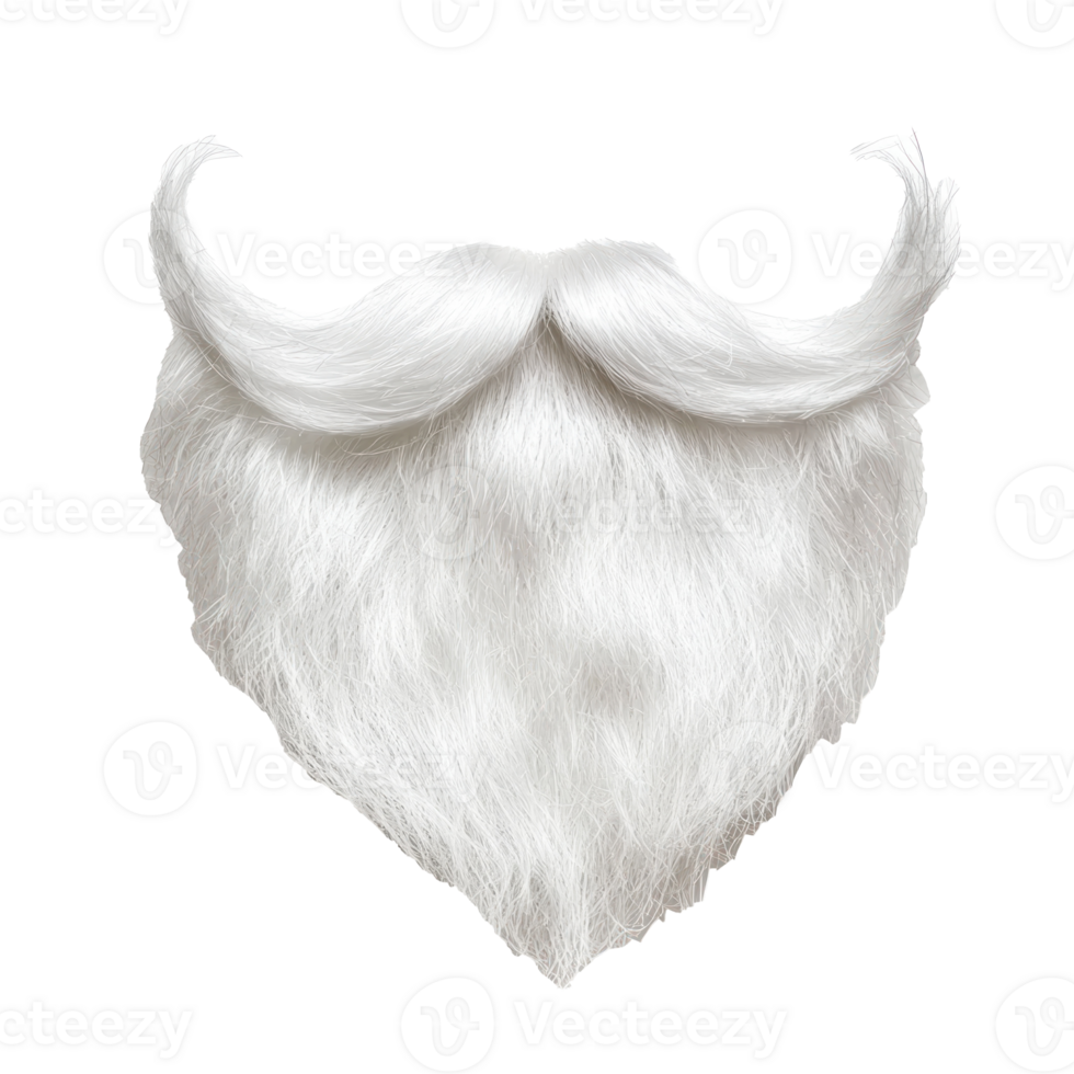 Santa Claus white fake beard isolate on transparent background png