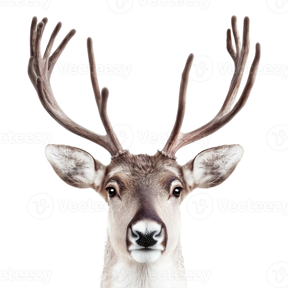Reindeer antler front view isolate on transparent background png