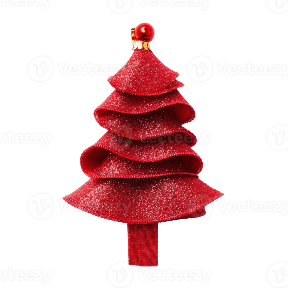 Red Christmas tree headband top view isolate on transparent background png